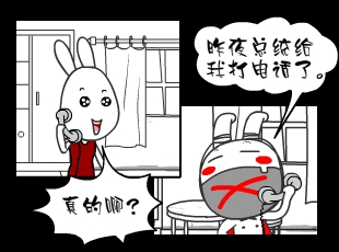 屌屌兔漫画-总统电话